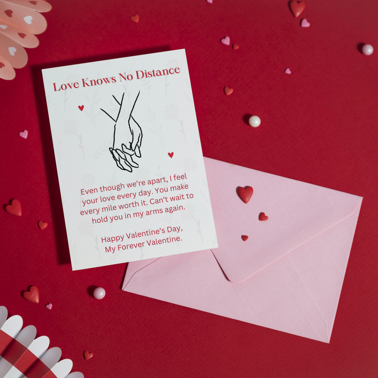Long Distance Relationship Valentines Card | Meaningful Valentines Card for boyfriend girlfriend | Happy Valentines Day |
