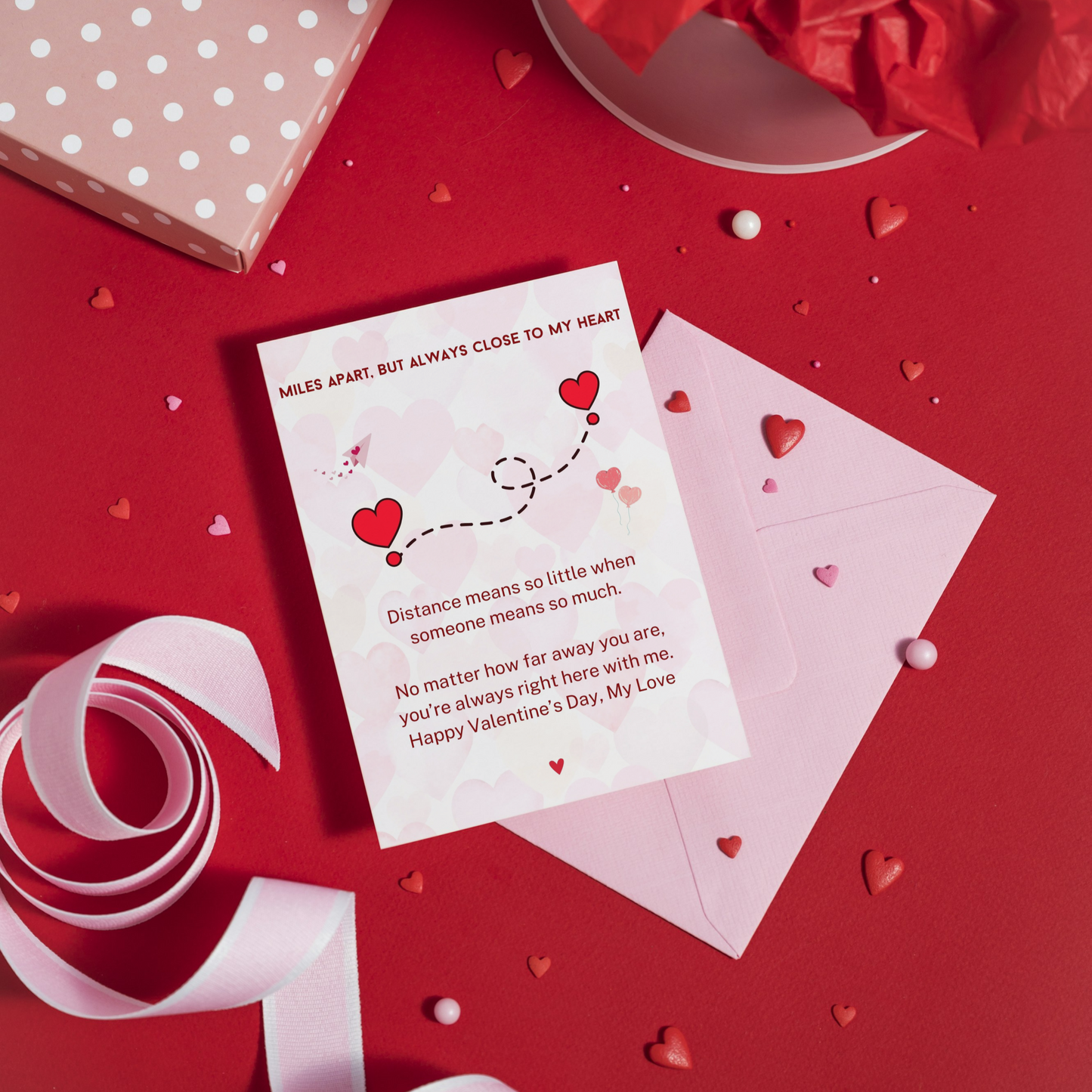 Long Distance Relationship Valentines Card | Meaningful Valentines Gift | Card For Boyfriend, Girlfriend | Happy Valentines Day |