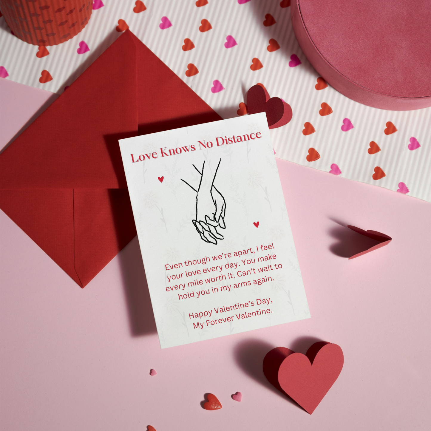 Long Distance Relationship Valentines Card | Meaningful Valentines Card for boyfriend girlfriend | Happy Valentines Day |