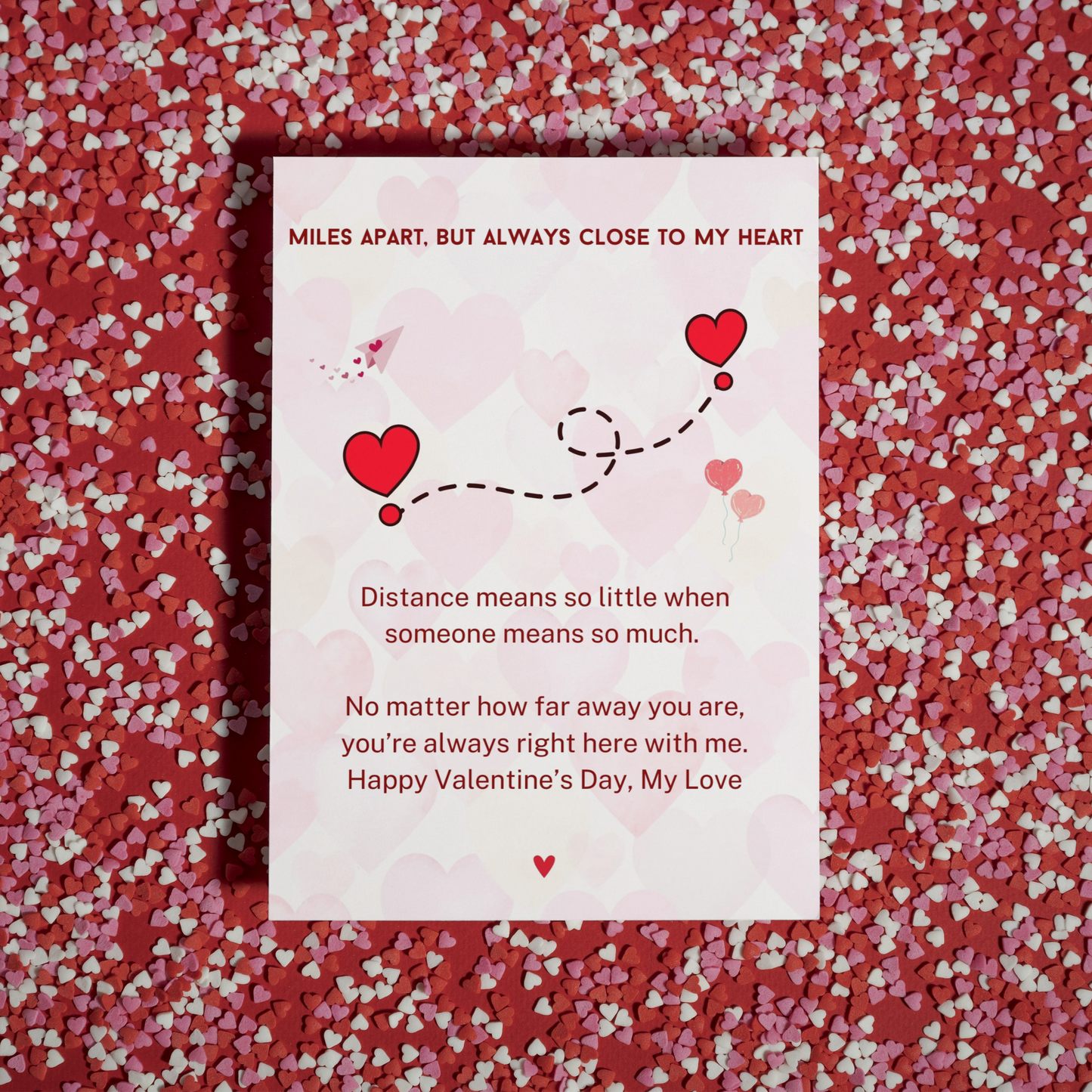 Long Distance Relationship Valentines Card | Meaningful Valentines Gift | Card For Boyfriend, Girlfriend | Happy Valentines Day |