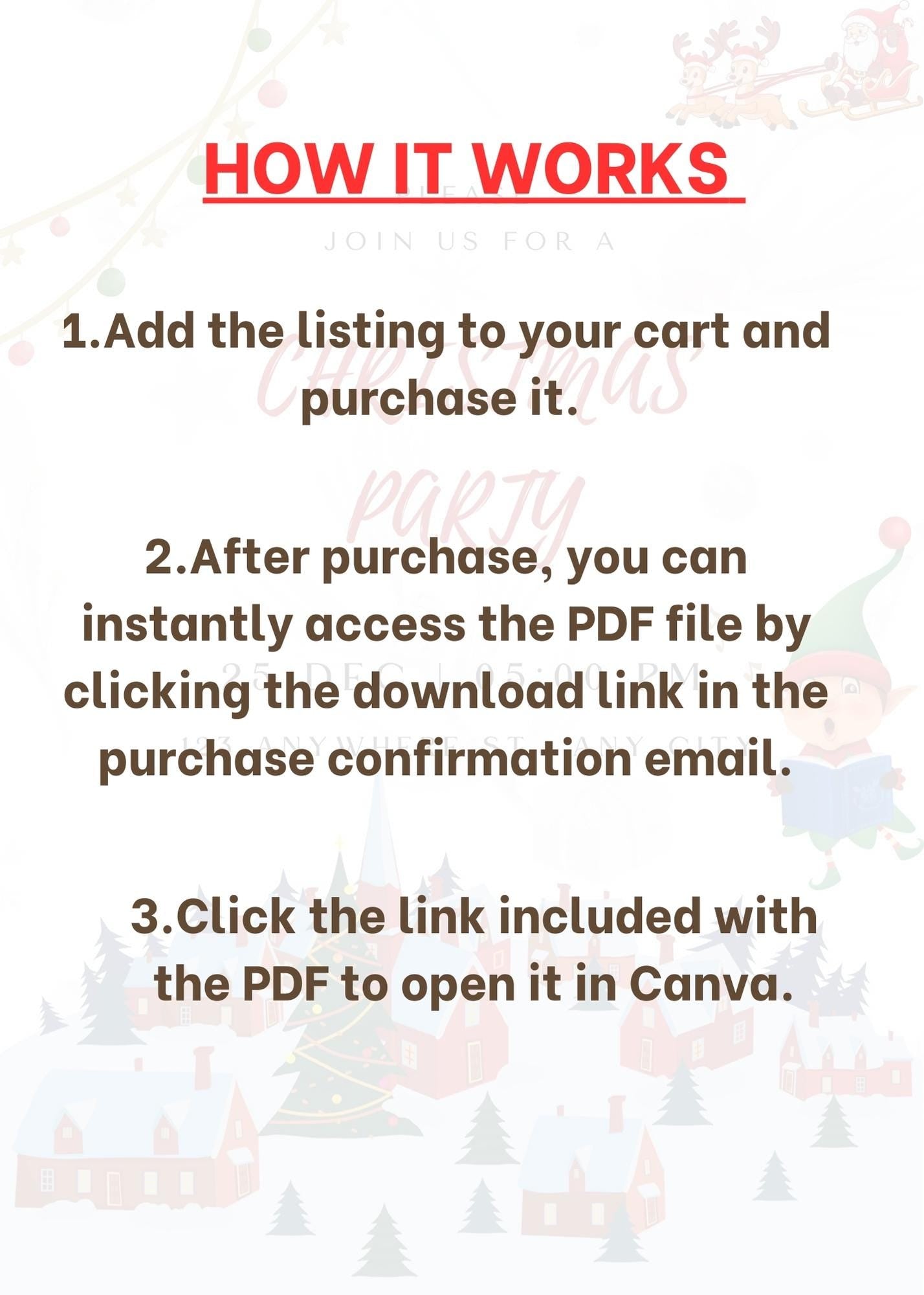 Christmas Invitation Card | Digital Download Printable