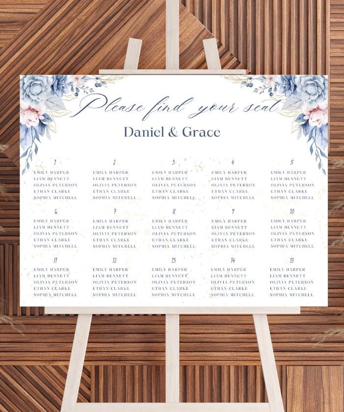 Blue Wedding Invitation MEGA bundle | Blue Floral Wedding Template Bundle | Wedding Invitation Set | Digital Download Printable