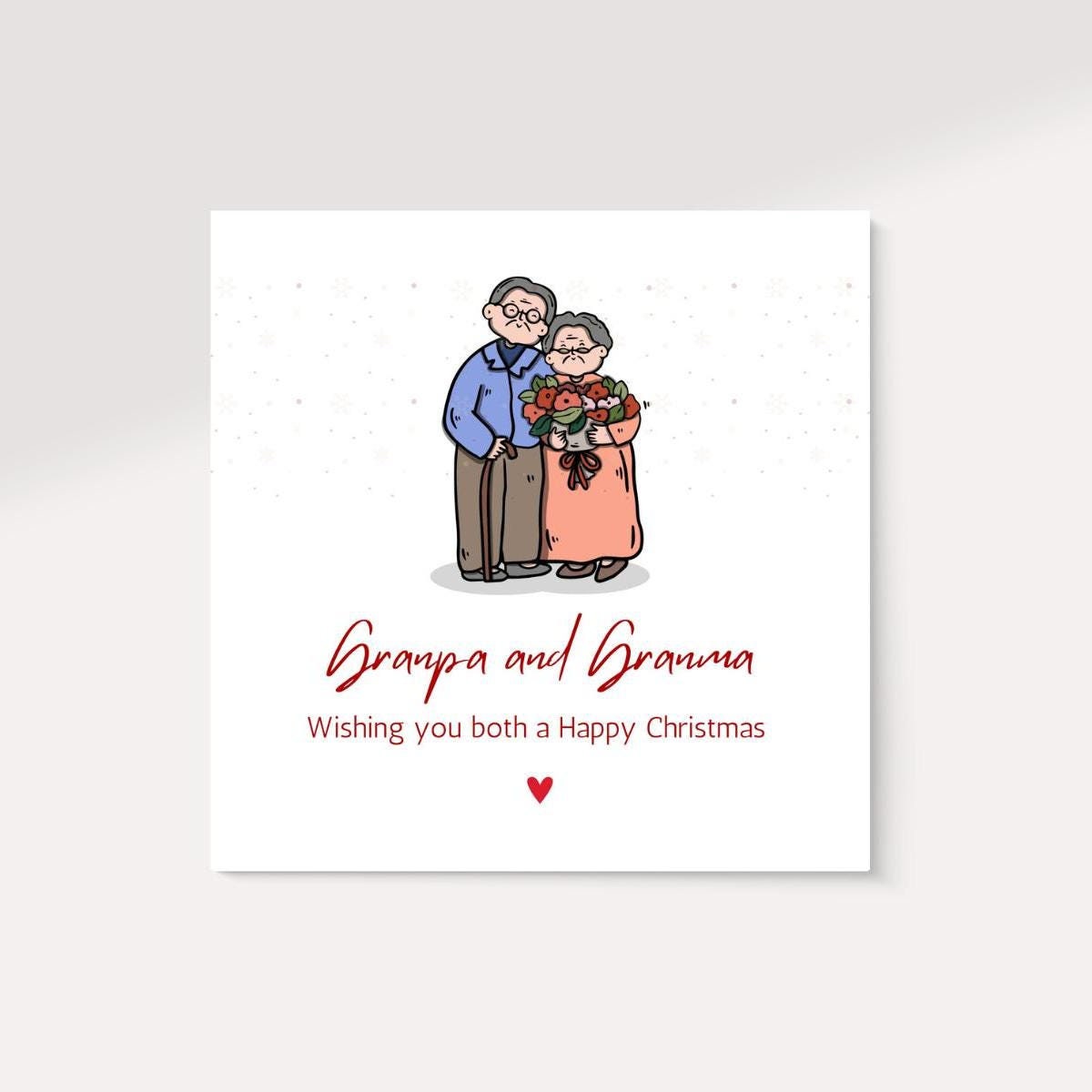 Granpa and Granma Christmas Card | Cute Christmas Card for Granpa and Granma | Digital Download Printable