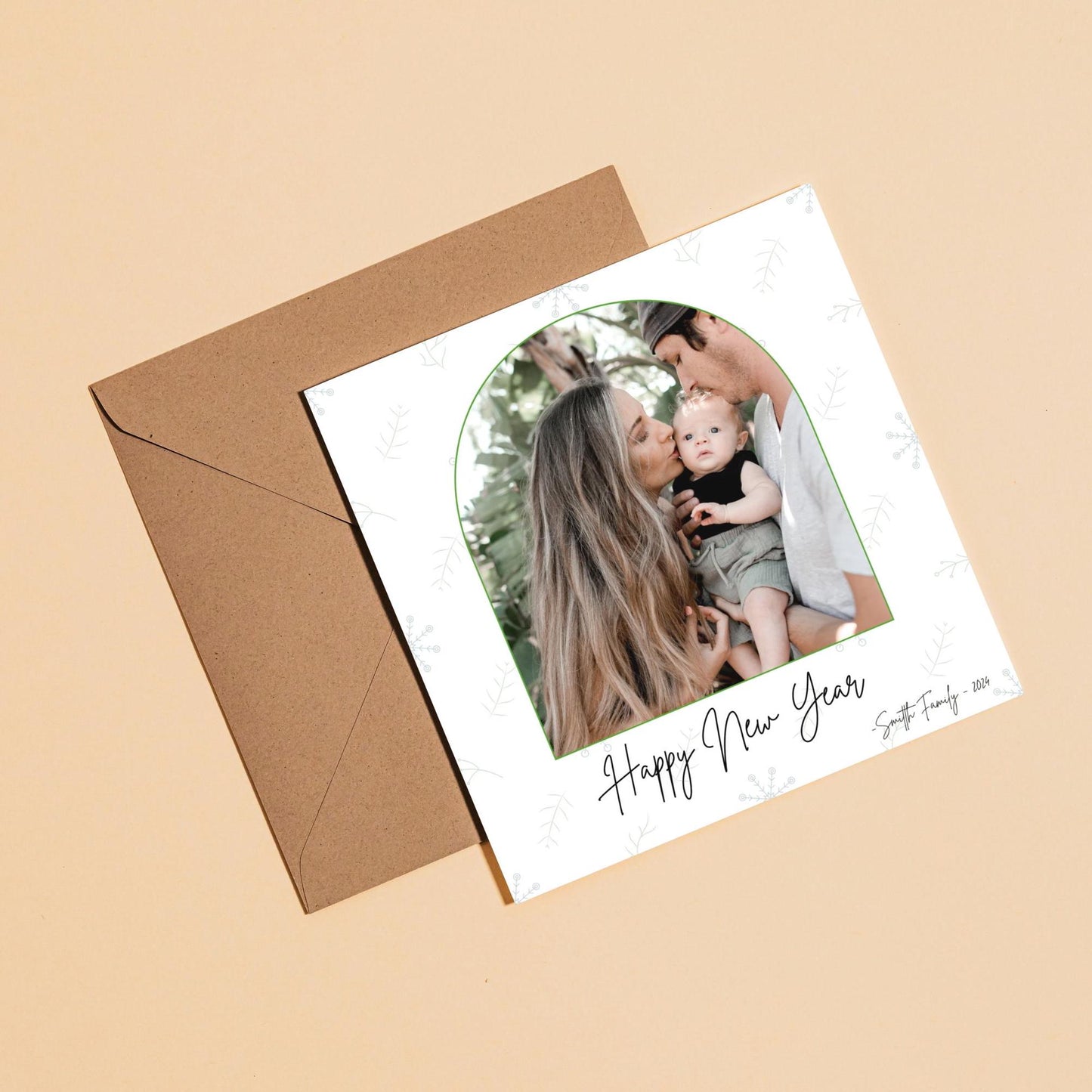 Arch New Years Card Photo Template | New Years Card Template | Happy New Years Card | Editable | Digital Download Printable