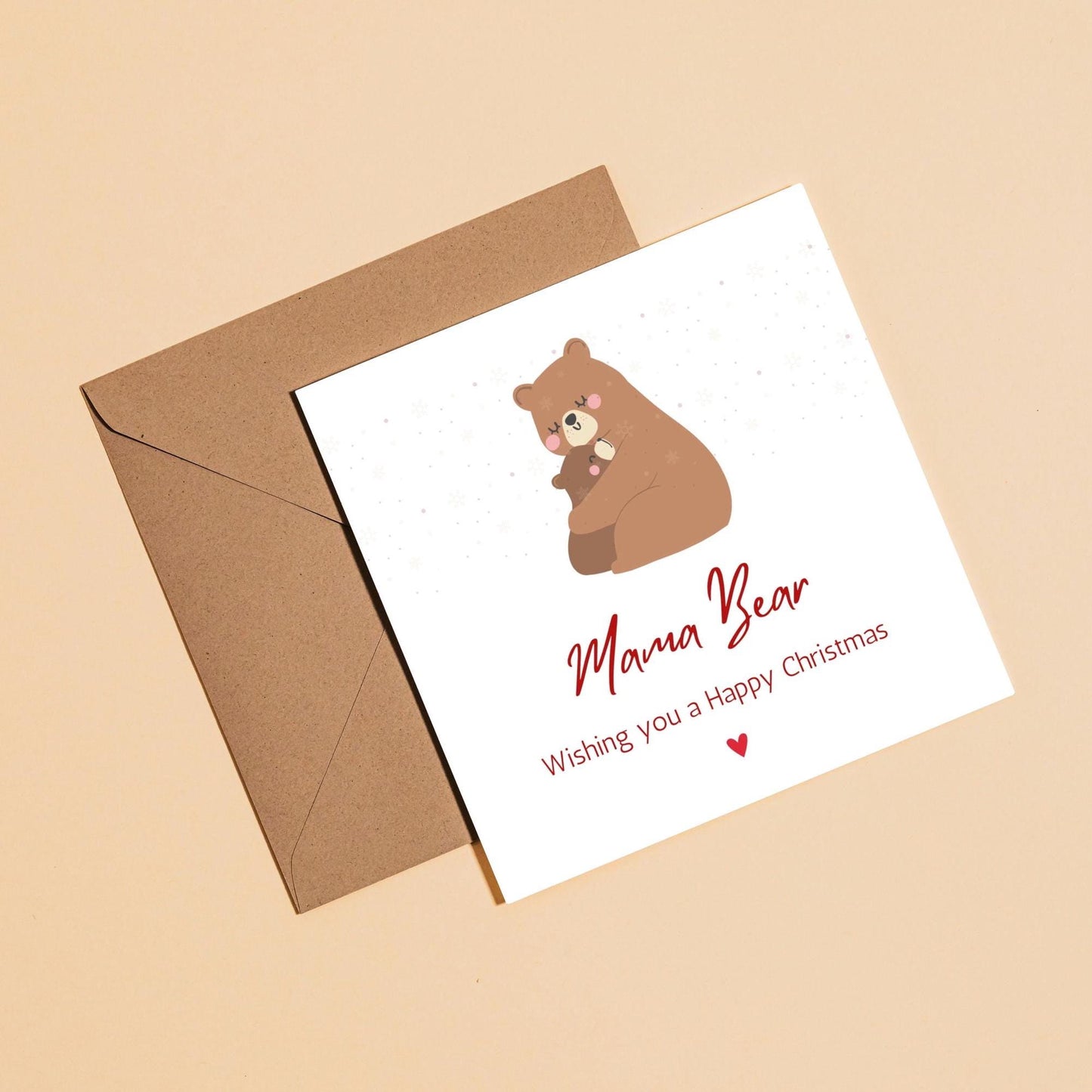 Mama Bear Christmas Printable Card | Card For Mum | Cute Card For Her