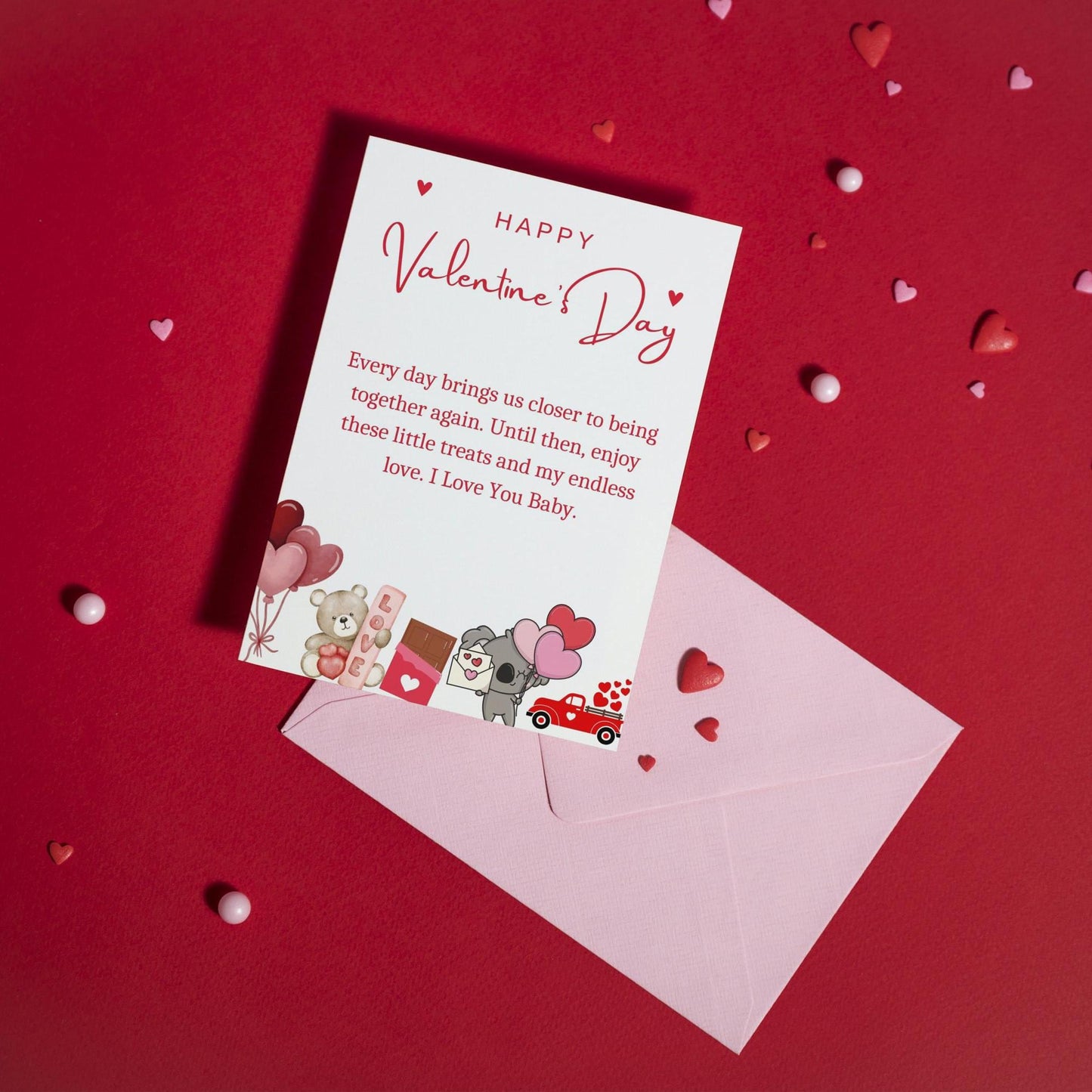 Long Distance Relationship Valentines Day Card | For Her | From Boyfriend | LDR Cute Card | Happy Valentines Day | Instant Download