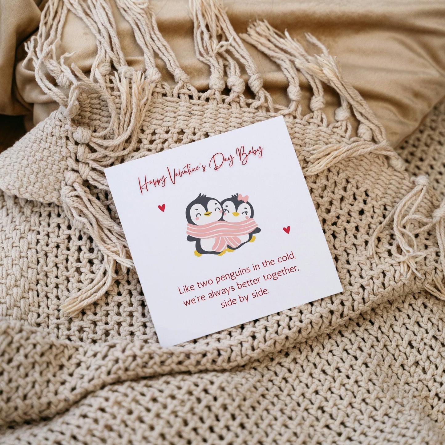 Valentine's Day Card | Cute penguin valentines Card - DIGITAL DOWNLOAD Valentines Day Card | Card for him her boyfriend girlfriend husband wife |