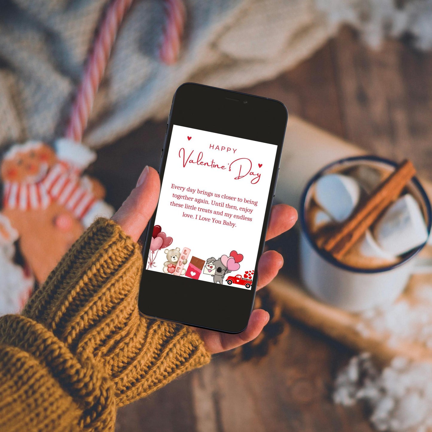 Long Distance Relationship Valentines Day Card | For Her | From Boyfriend | LDR Cute Card | Happy Valentines Day | Instant Download