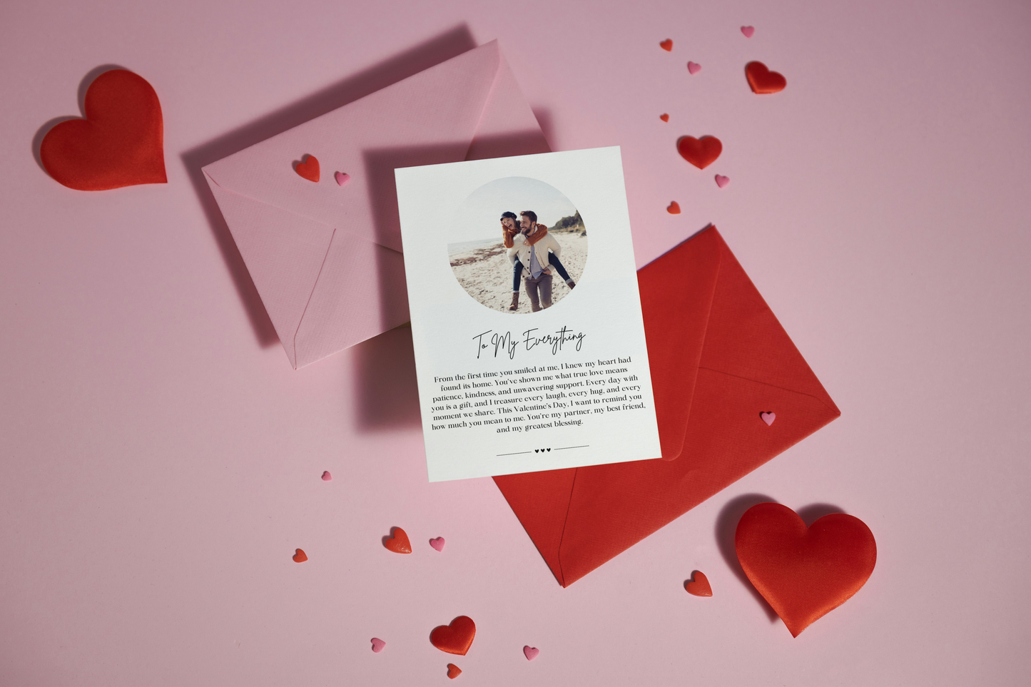 Valentines Day Photo Card Template | Heartfelt Message | Card for Boyfriend , girlfriend | Happy Valentines Day Card |