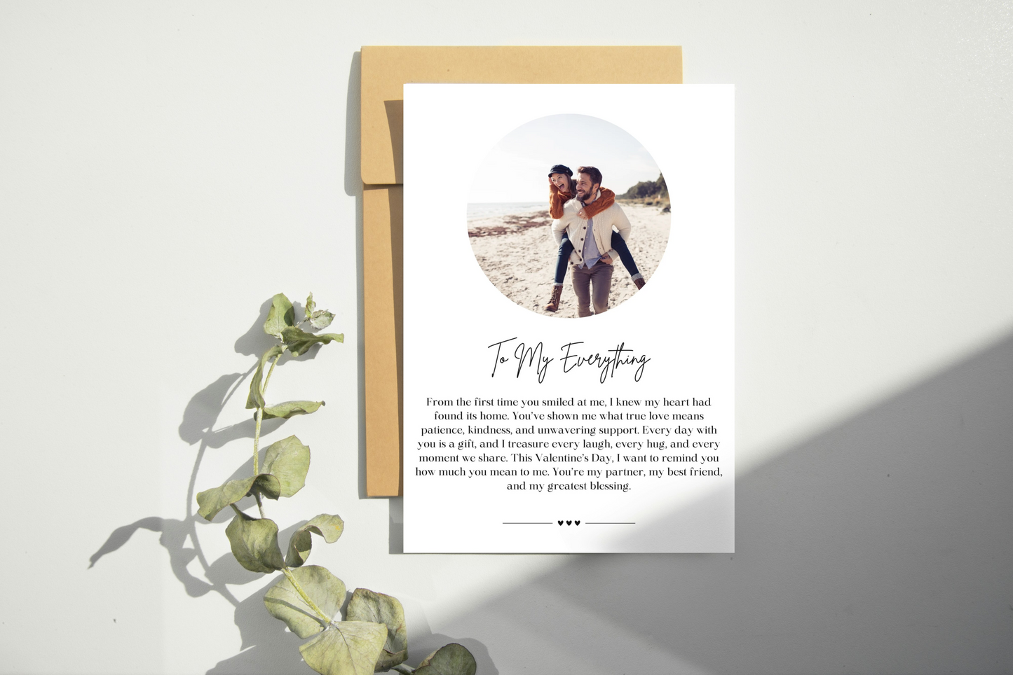 Valentines Day Photo Card Template | Heartfelt Message | Card for Boyfriend , girlfriend | Happy Valentines Day Card |