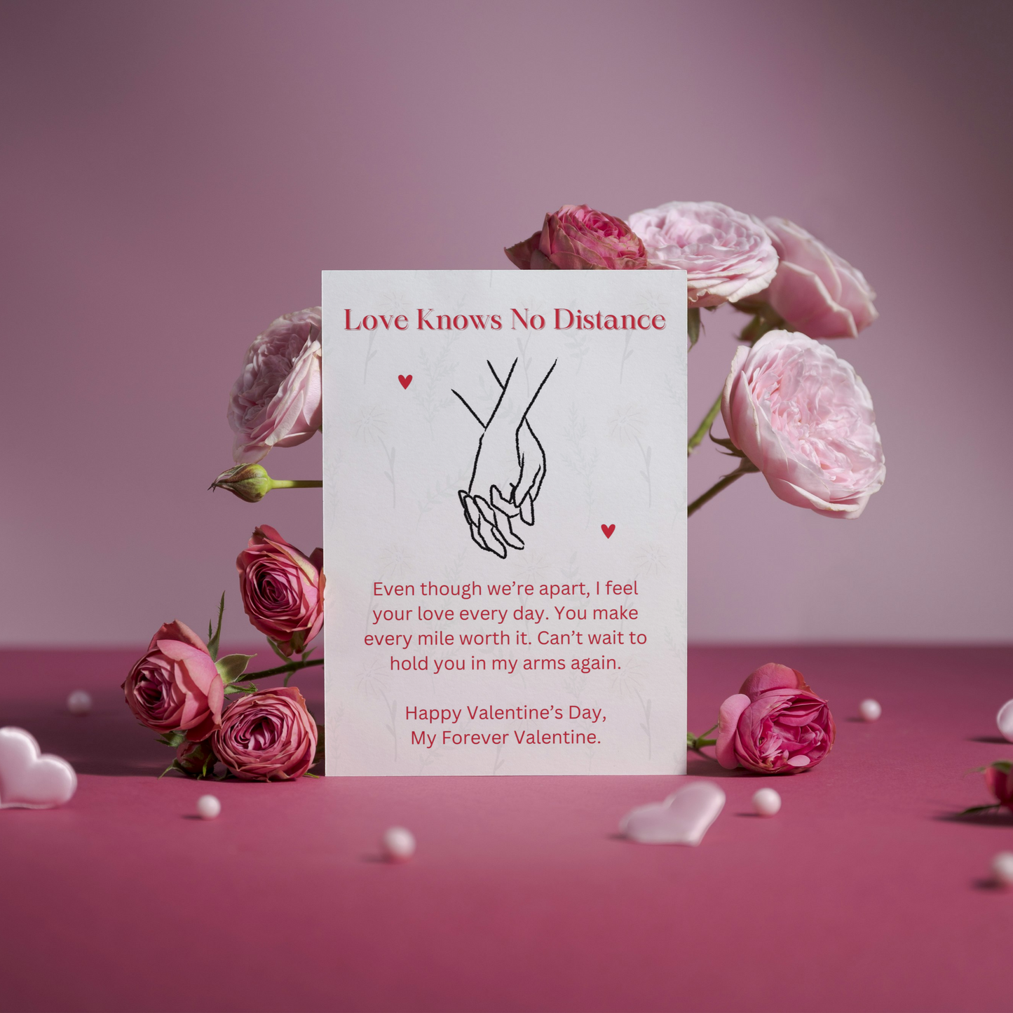 Long Distance Relationship Valentines Card |  Meaningful Valentines Card for boyfriend girlfriend | Happy Valentines Day |