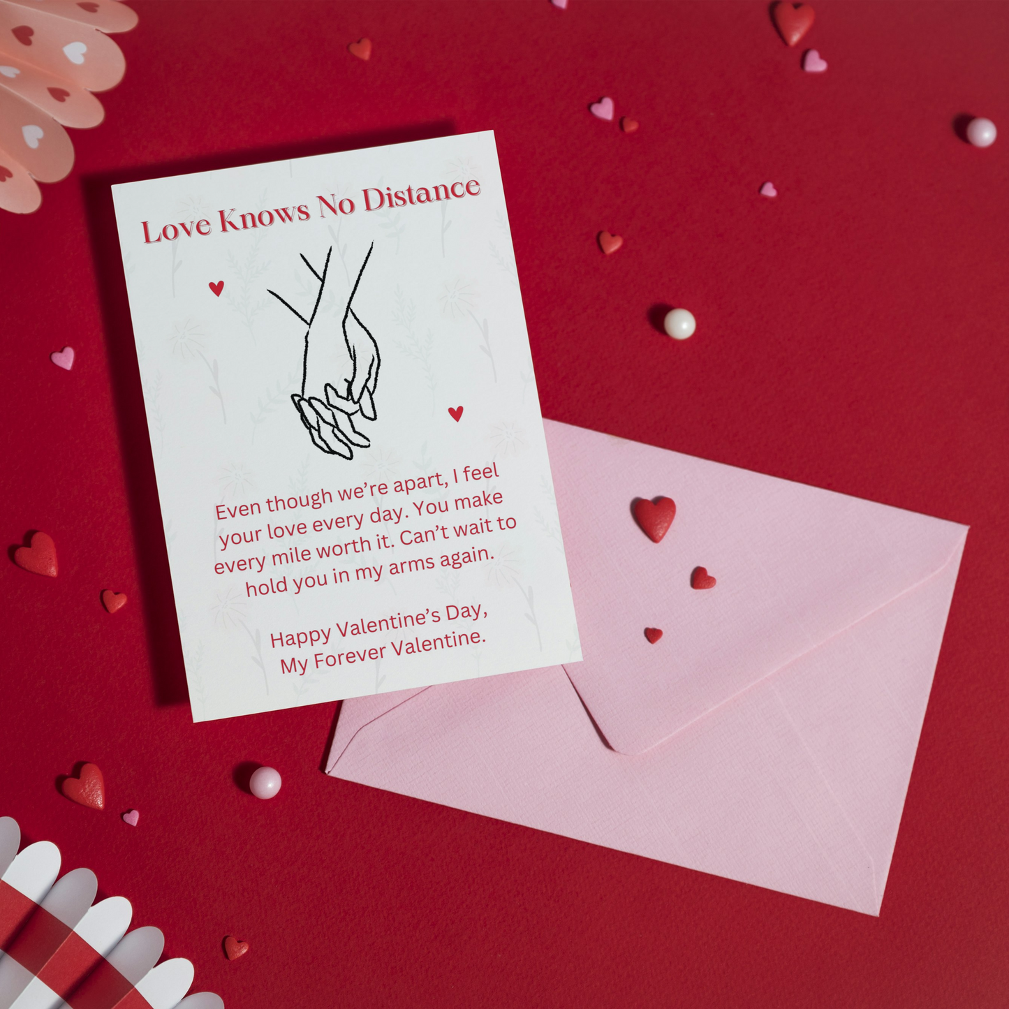 Long Distance Relationship Valentines Card |  Meaningful Valentines Card for boyfriend girlfriend | Happy Valentines Day |