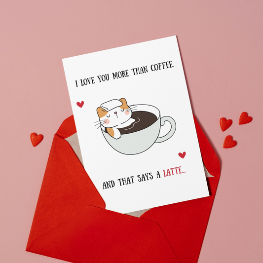 Valentine’s Day Card | Coffee Lover | Coffee Valentine’s Day Card |  Cute Valentine Card | Coffee Anniversary Card | Digital Download