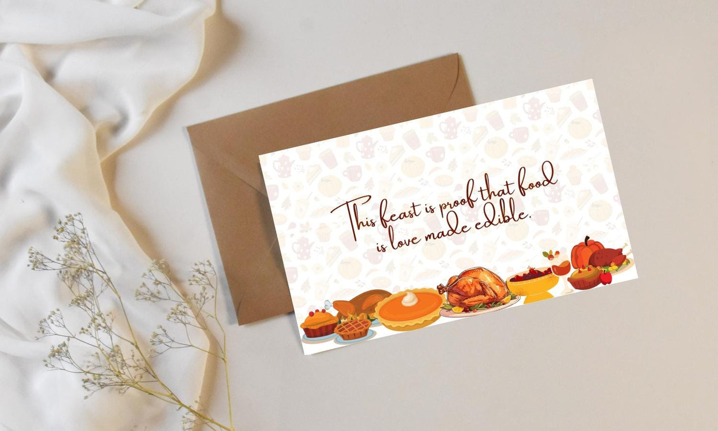 Thanksgiving DIY | Thanksgiving Feast Card | Printable Canva Template