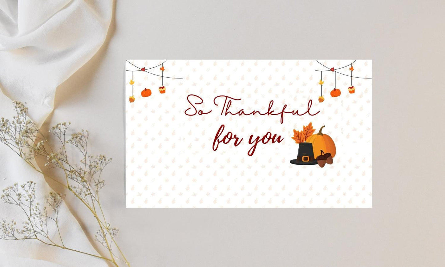 Thankful For You Card | Thanksgiving DIY | Editable Canva Template |