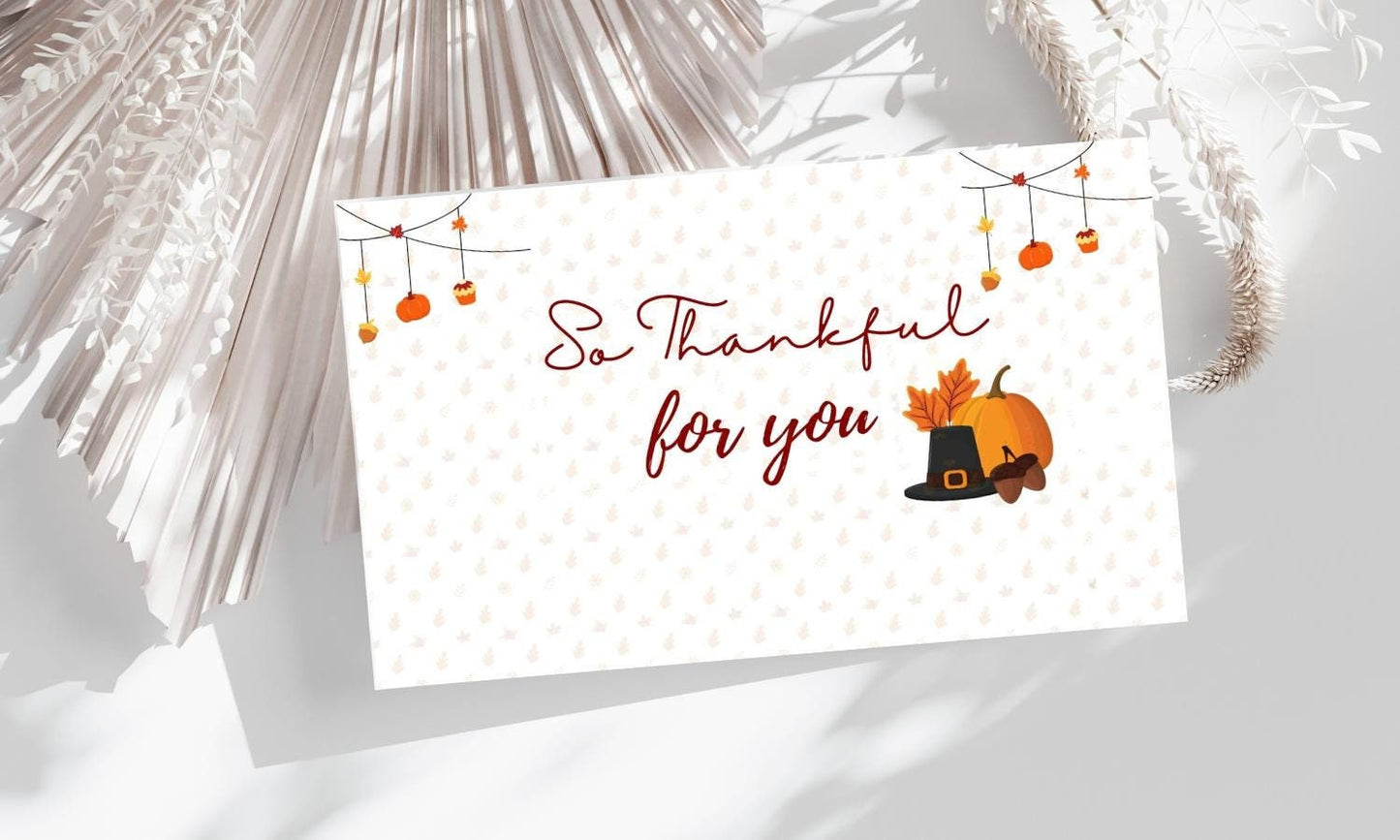 Thankful For You Card | Thanksgiving DIY | Editable Canva Template |