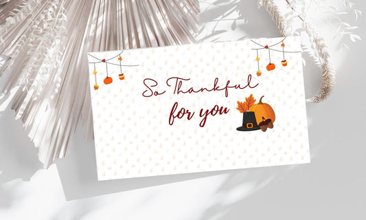 Thankful For You Card | Thanksgiving DIY | Editable Canva Template |