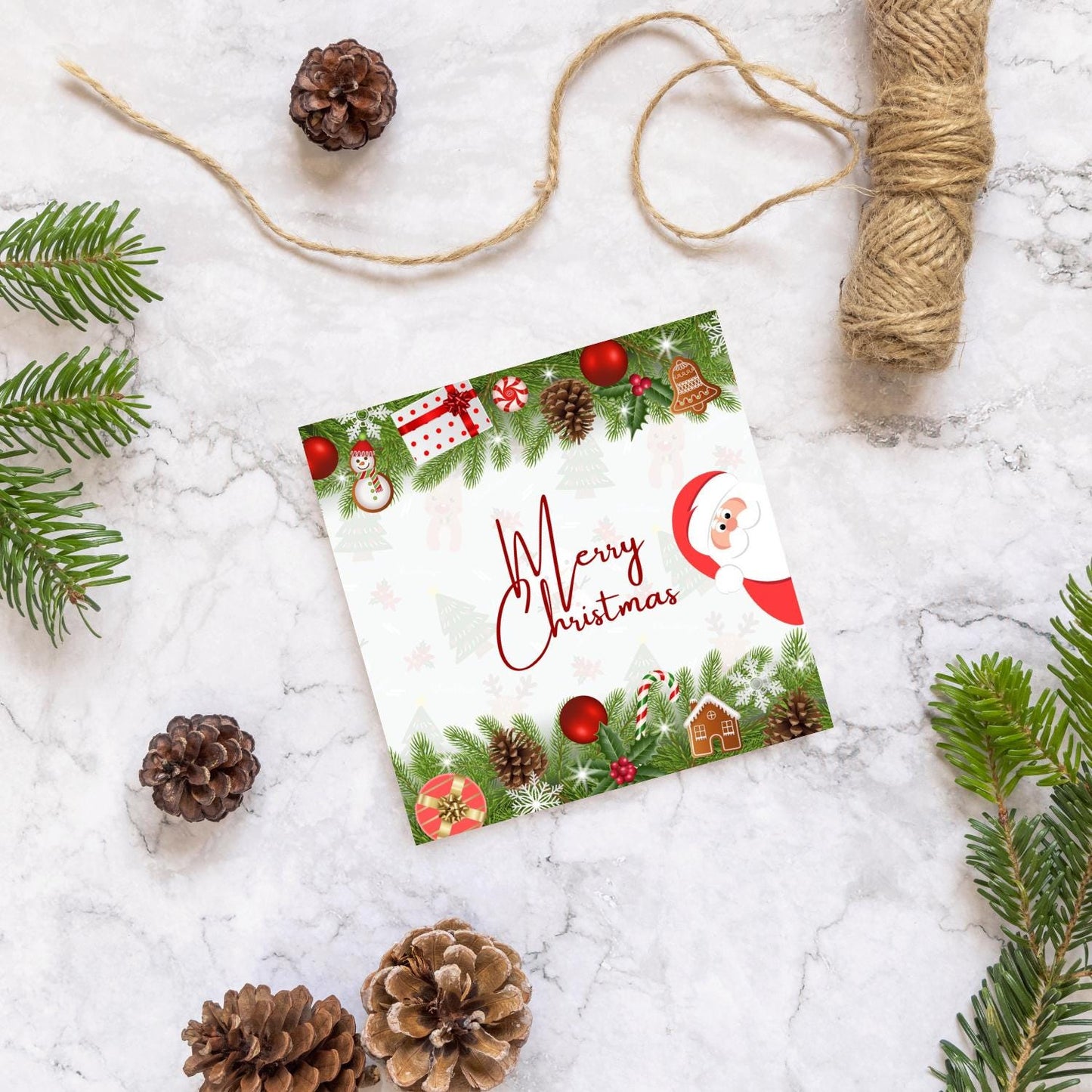 Santa Claus Merry Christmas Card | Digital Download Printable