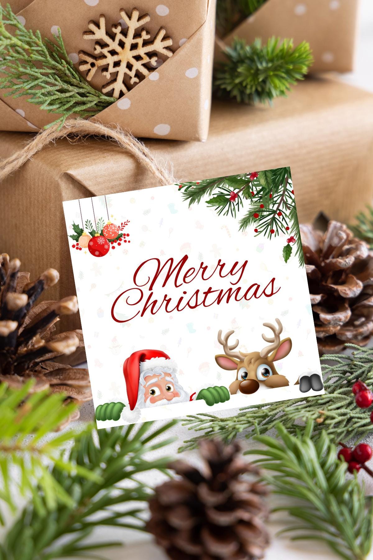 Funny Merry Christmas Card | Santa Claus Holiday Card | Digital Download Printable