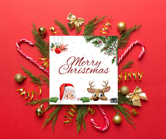 Funny Merry Christmas Card | Santa Claus Holiday Card | Digital Download Printable