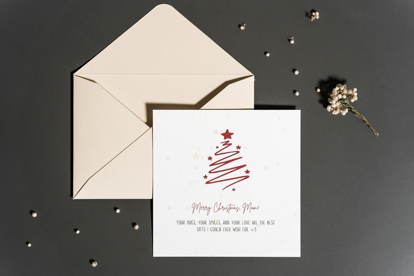 Christmas Card Mom | Merry Christmas Mom Card | Simple Christmas Card | Digita Download Printable