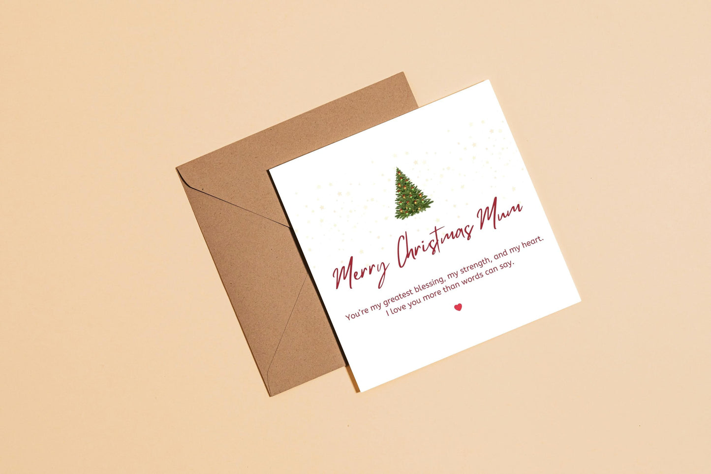 Christmas Card Mum Message | Merry Christmas Mum Card | Card for Mom | Gift for her