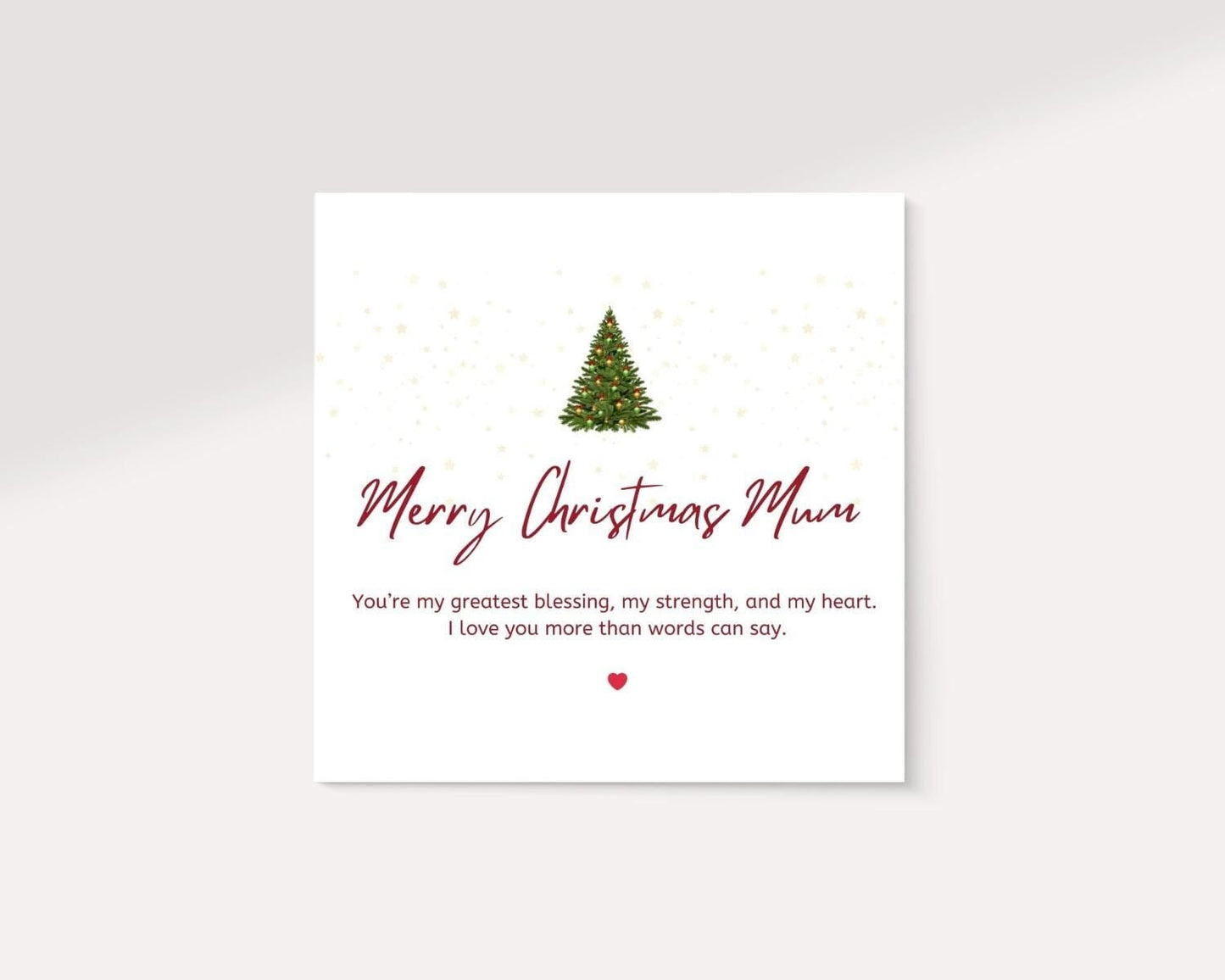 Christmas Card Mum Message | Merry Christmas Mum Card | Card for Mom | Gift for her