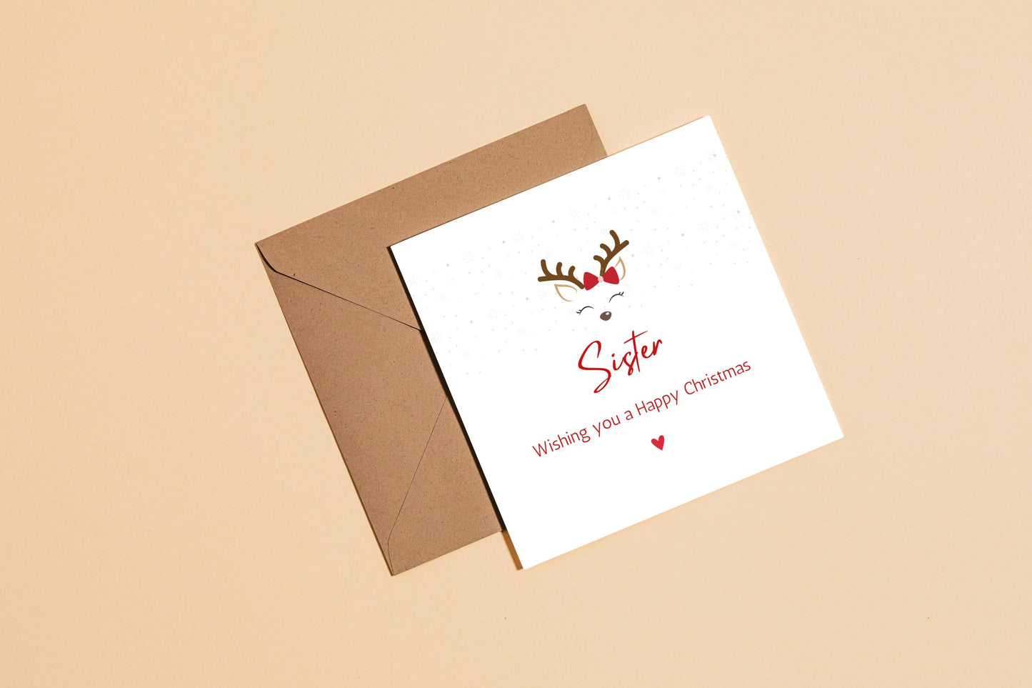 Christmas Card Sister | Merry Christmas Sister Card | Cute Gift Card For Her |