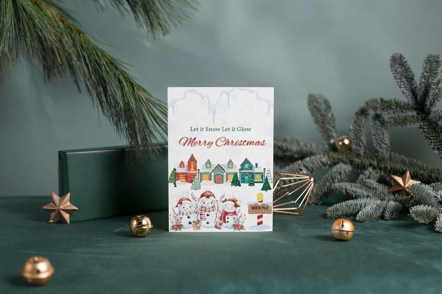 Merry Christmas Card | Snow Themed Christmas Card | Digital Download Printable