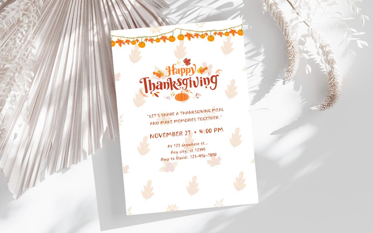 Thanksgiving Dinner Invitation Thanksgiving  Editable Thanksgiving Invitation  Thanksgiving Dinner  Happy Thanksgiving Card