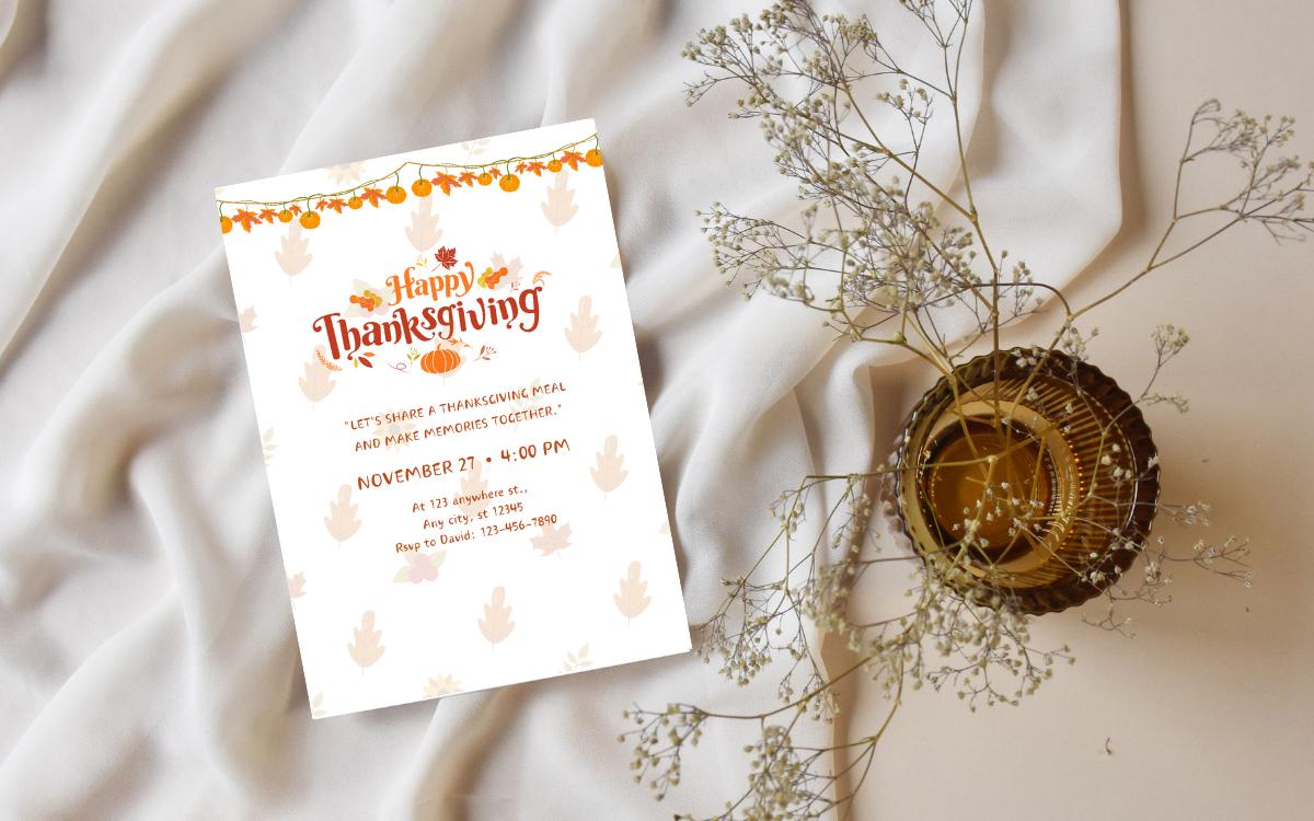 Thanksgiving Dinner Invitation Thanksgiving  Editable Thanksgiving Invitation  Thanksgiving Dinner  Happy Thanksgiving Card