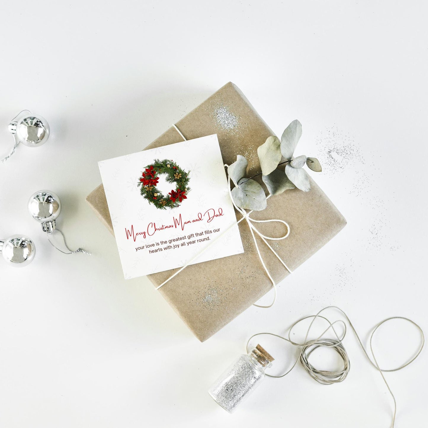 Mum And Dad Christmas Card | Merry Christmas Mum and Dad | Parents Christmas Card