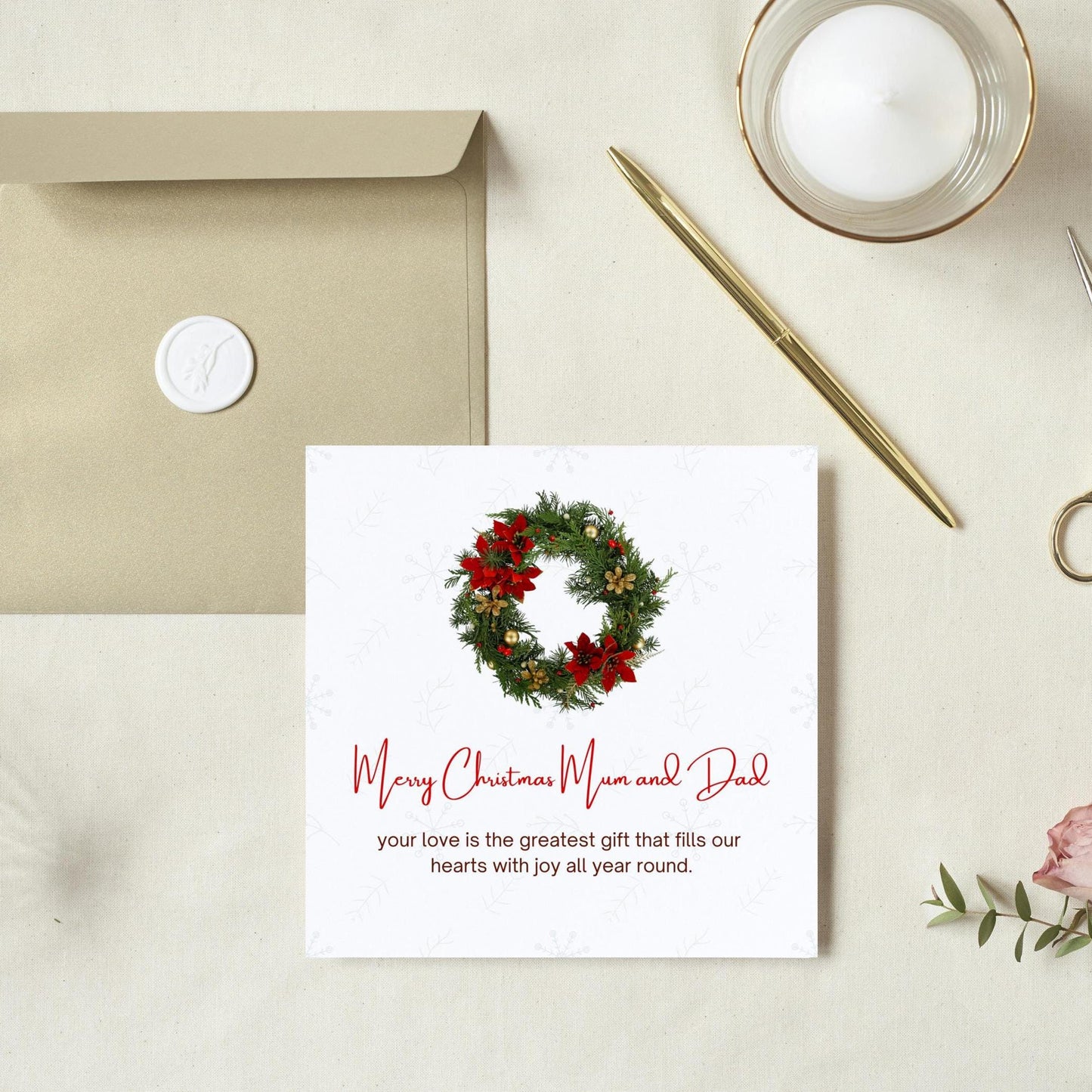 Mum And Dad Christmas Card | Merry Christmas Mum and Dad | Parents Christmas Card