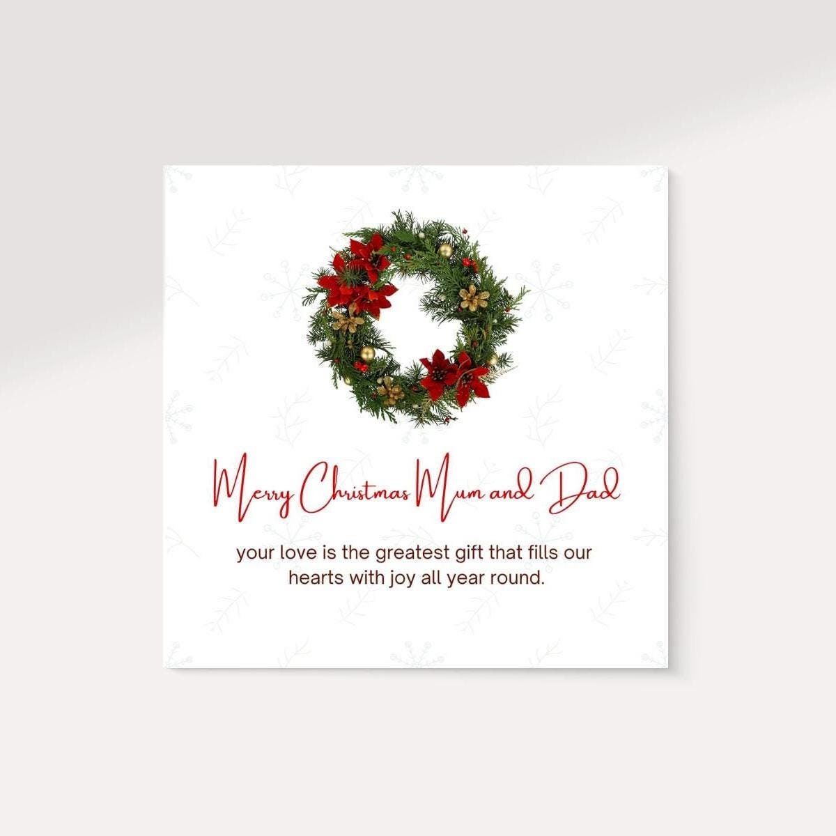 Mum And Dad Christmas Card | Merry Christmas Mum and Dad | Parents Christmas Card