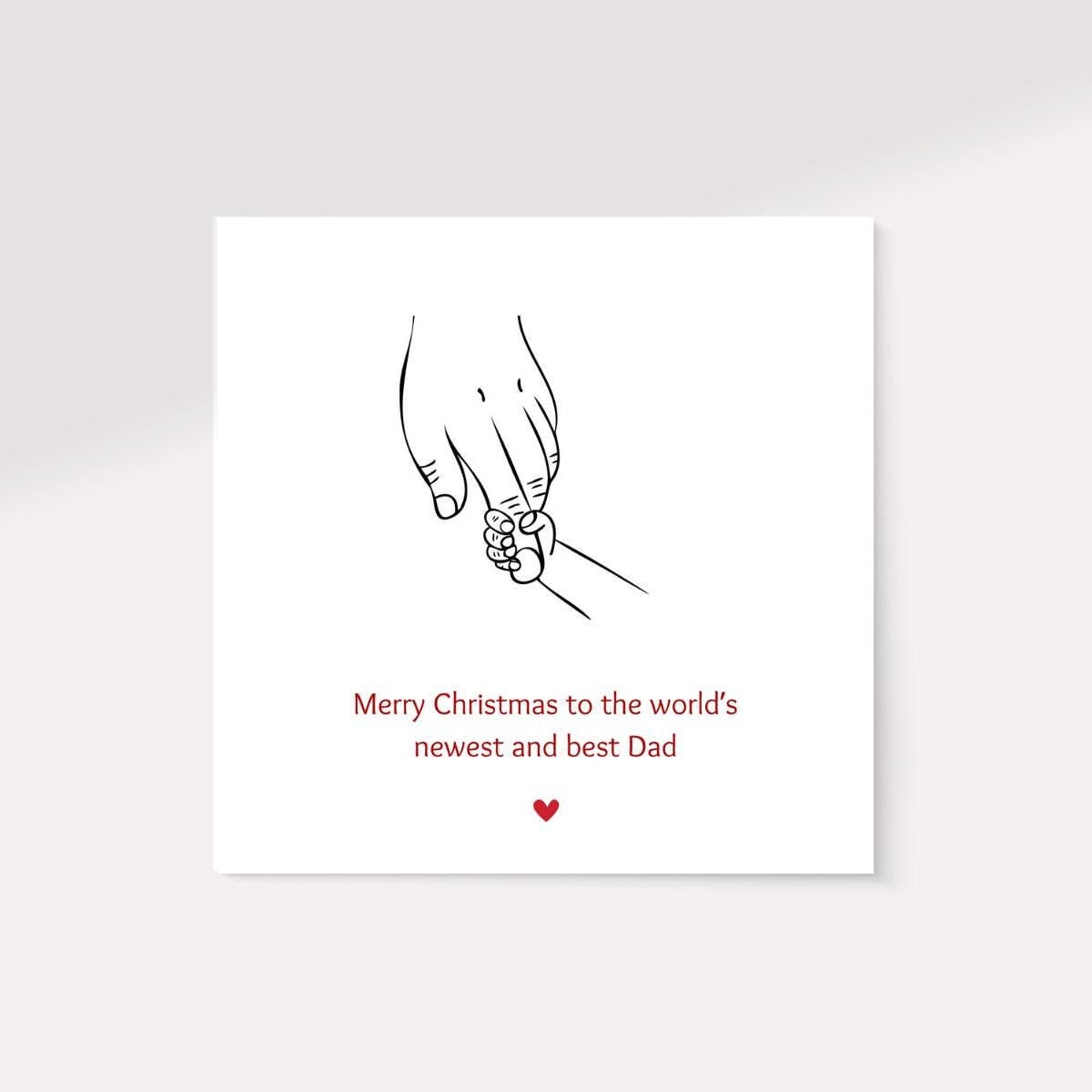 Christmas Card For New Dad | Cute Merry Christmas Dad Card | Digital Download Printable