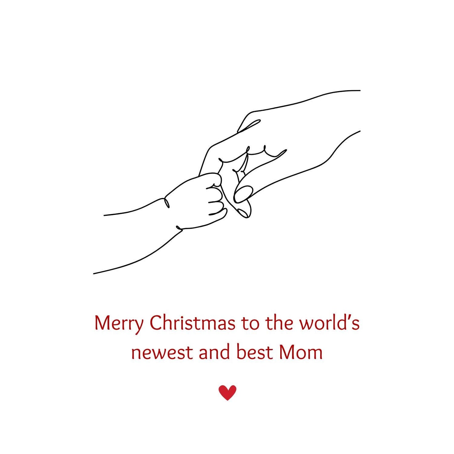 Christmas Card For New Mom | Cute Merry Christmas Mom Card | Digital Download Printable