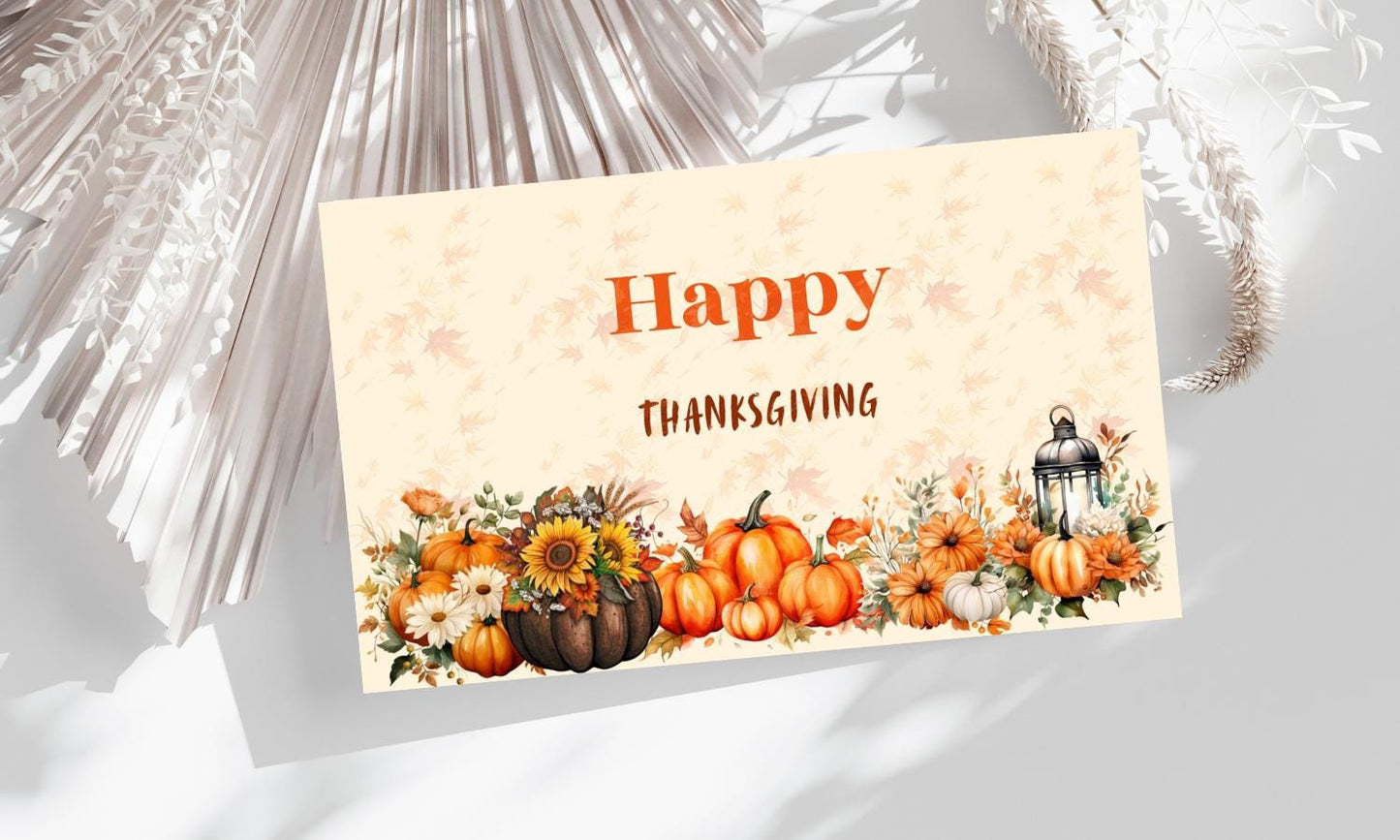 Pumpkin Thanksgiving Dinner Invite Card Happy Thanksgiving Card Editable Thanksgiving Invitation printable dinner invite fall card