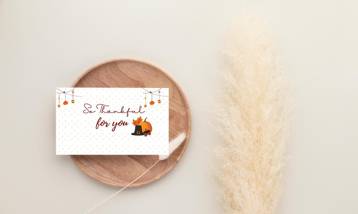 Thankful For You Card | Thanksgiving DIY | Editable Canva Template |