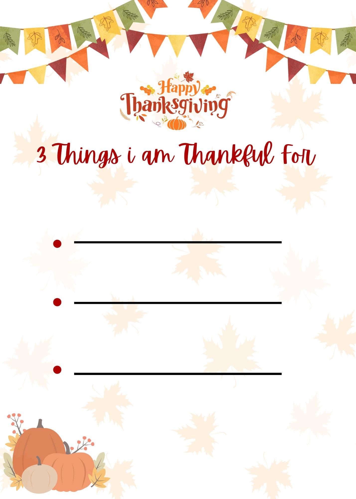 Things i am thankful for | Printable thanksgiving game | Thanksgiving Activity | Kids Thanksgiving Party Game