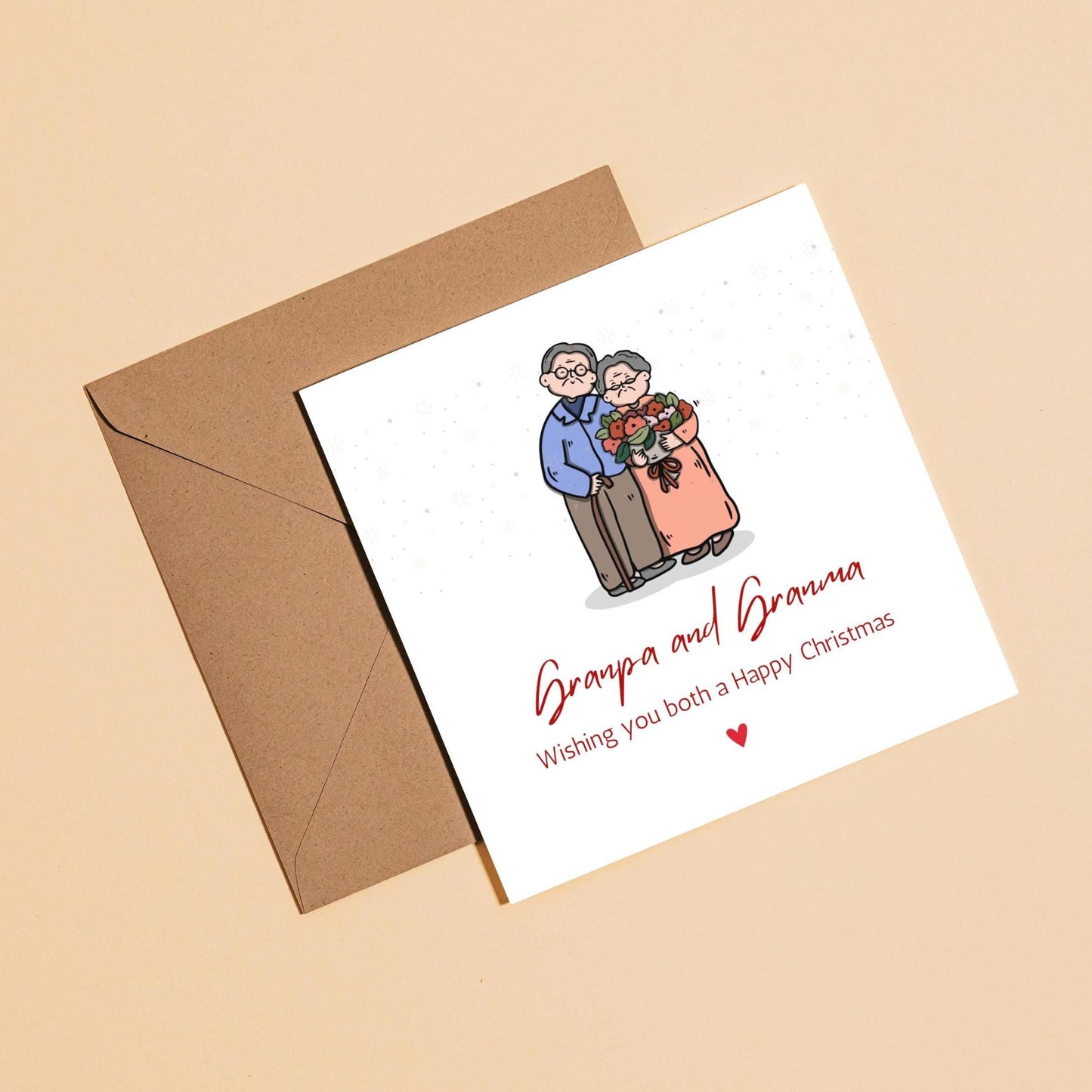 Granpa and Granma Christmas Card | Cute Christmas Card for Granpa and Granma | Digital Download Printable