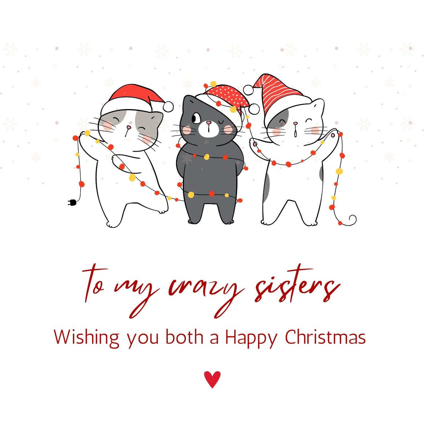 Christmas Card for Twin Sister | Cute Playful Twin Sister Christmas Card | Digital Download Printable