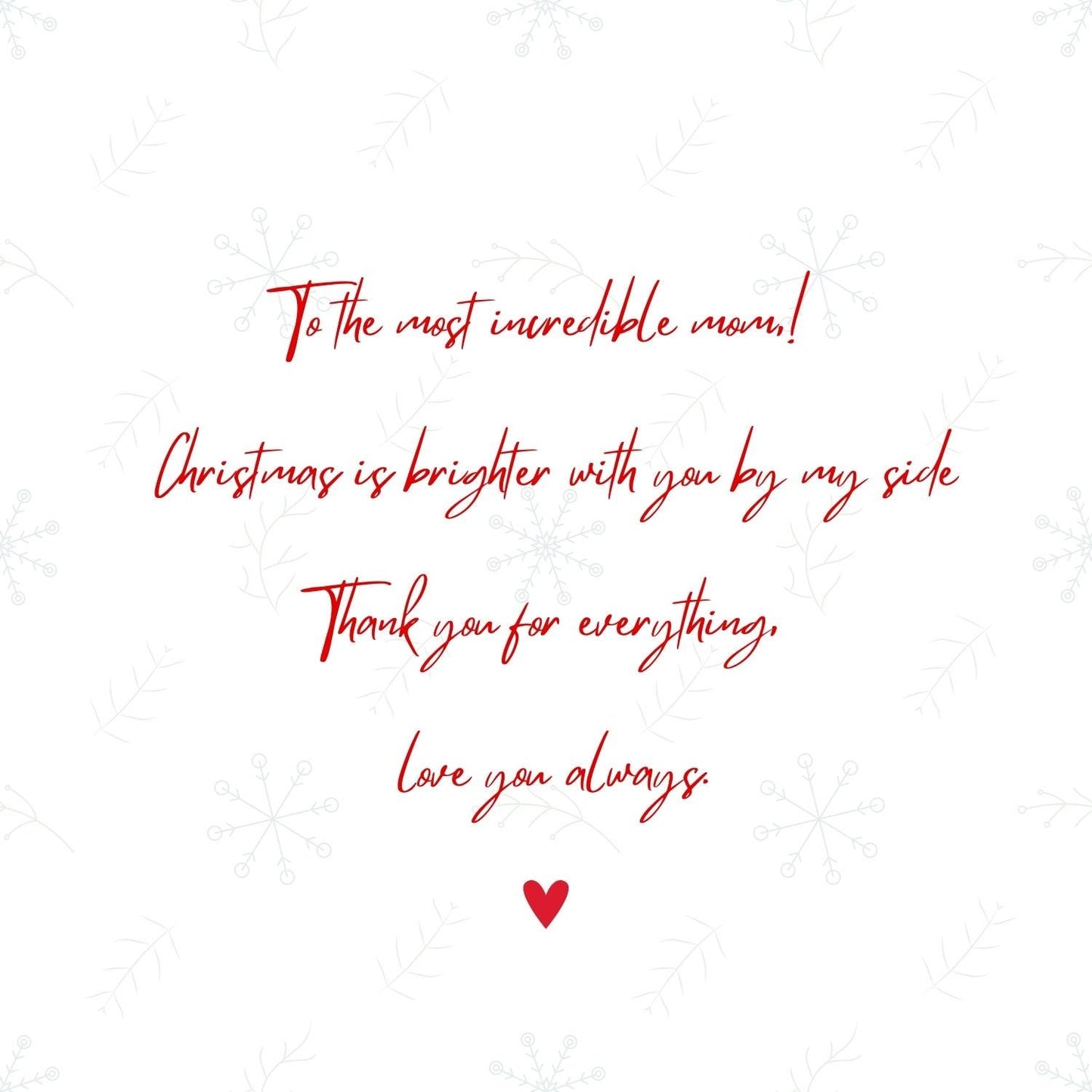 Merry Christmas Mum Message | Merry Christmas Mom Card | Card for Mom | Gift for her