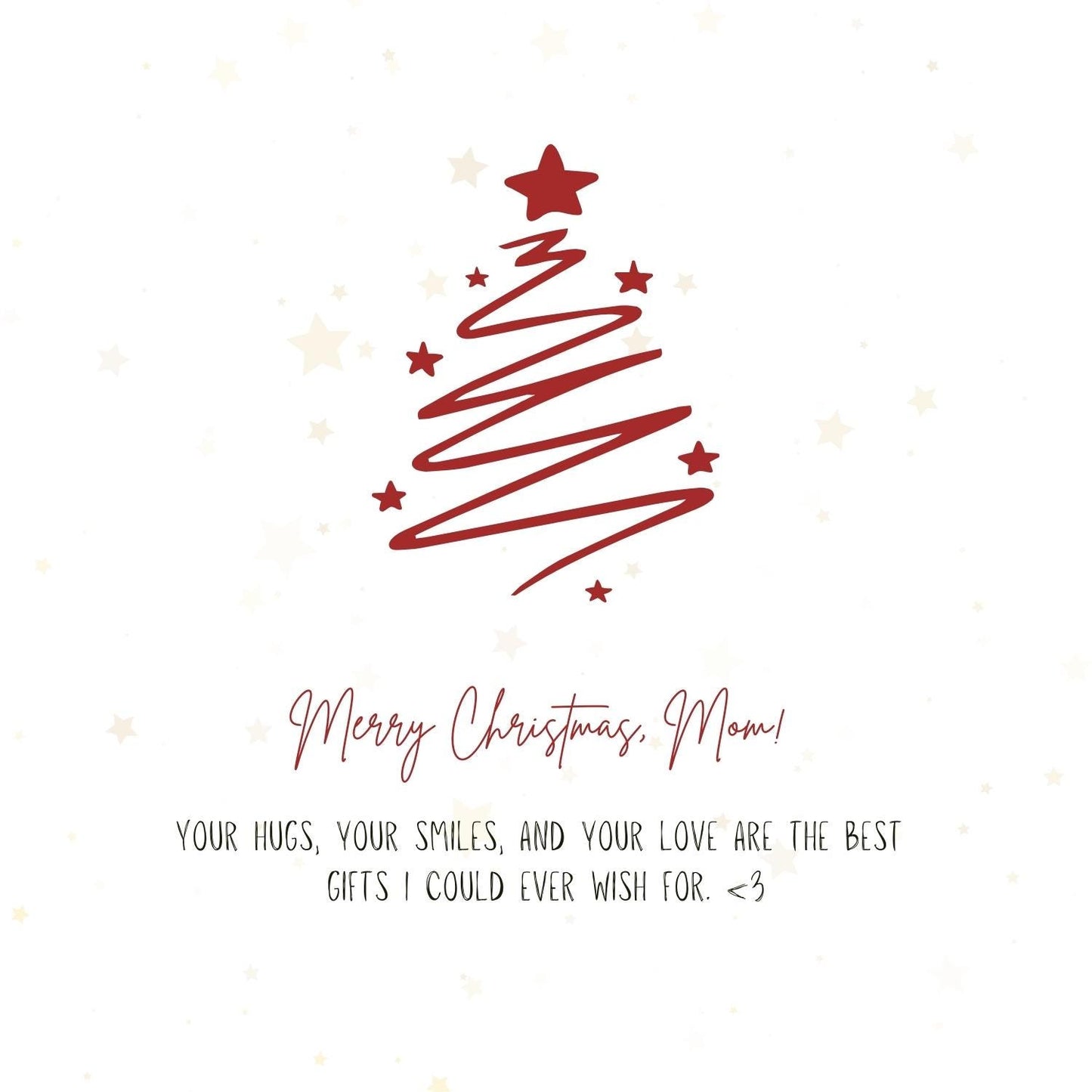 Christmas Card Mom | Merry Christmas Mom Card | Simple Christmas Card | Digita Download Printable