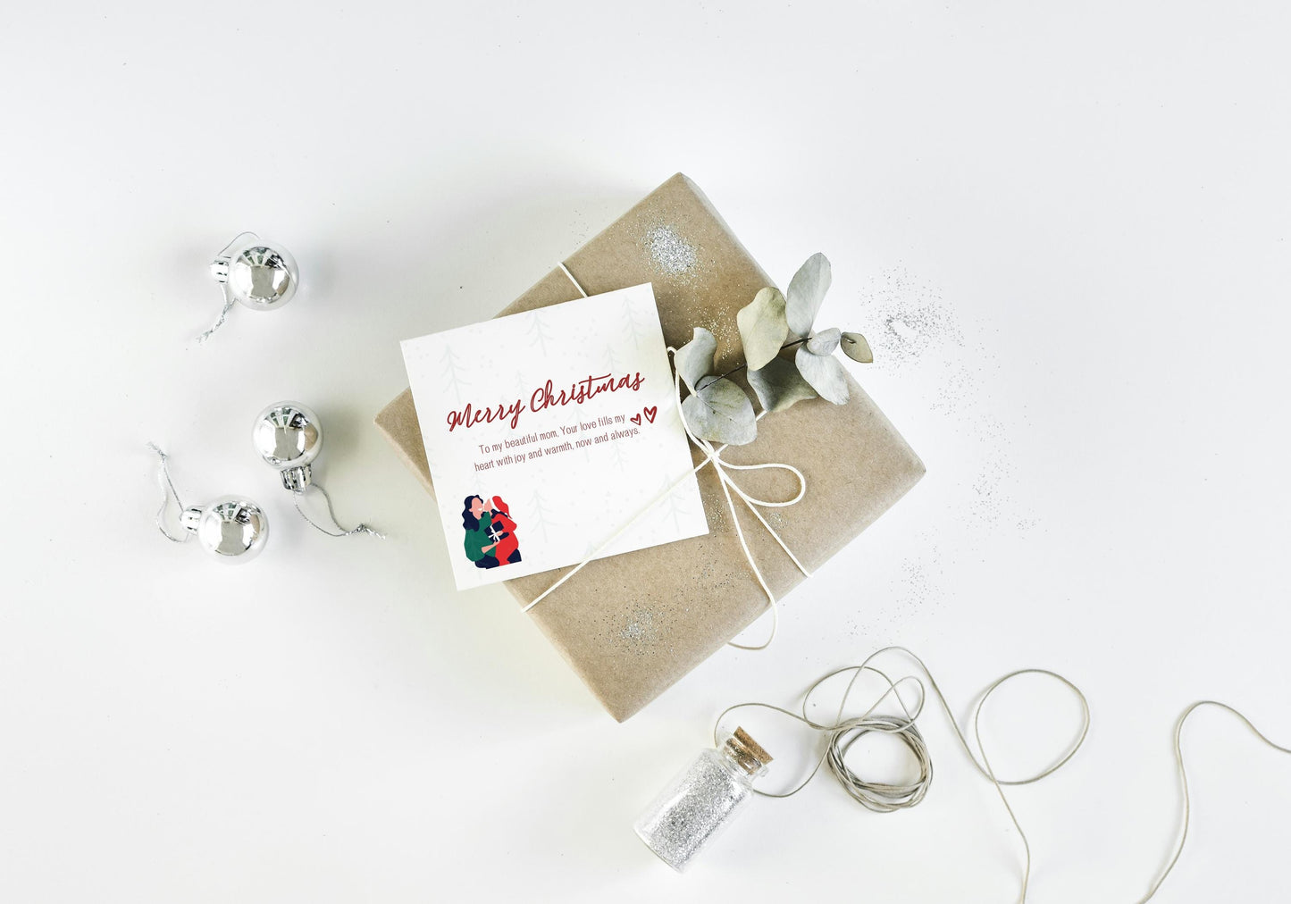 Christmas Card Mum Message | Merry Christmas Mom Card | Card for Mom | Gift for her