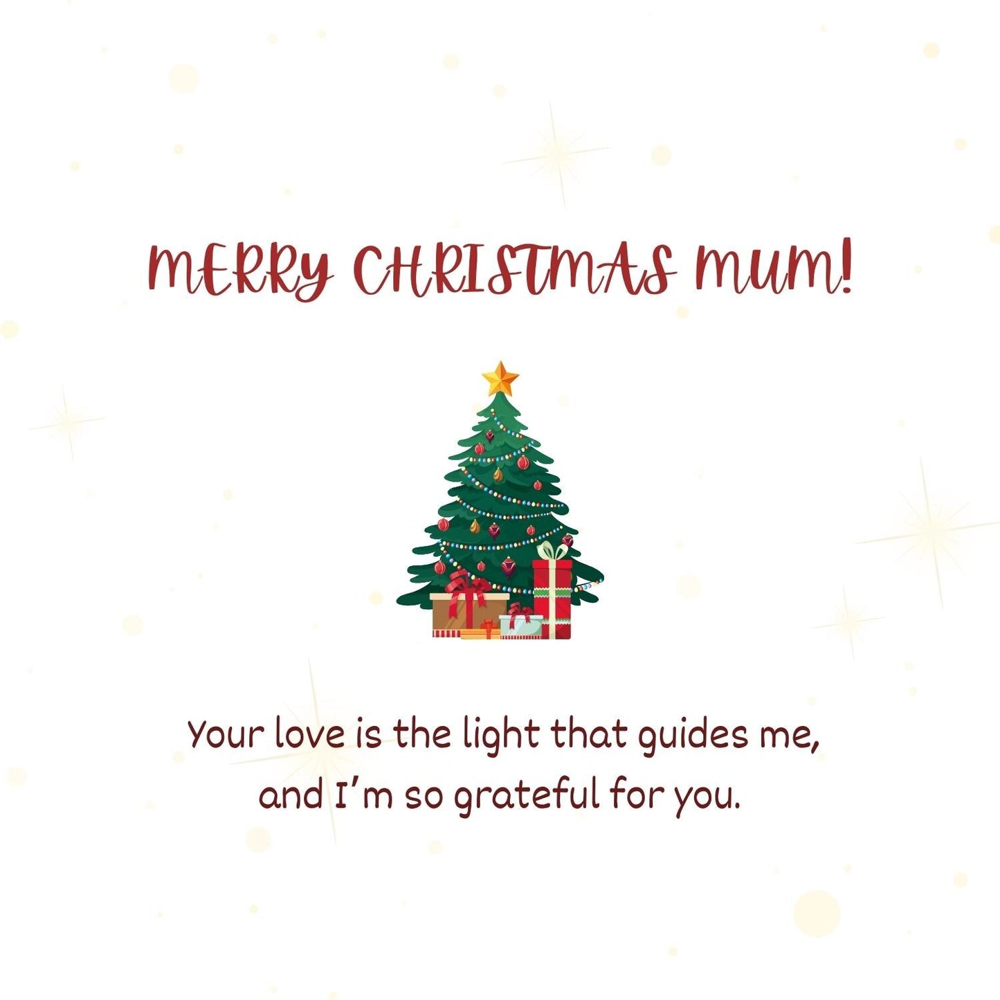 Christmas Card Mum Message | Merry Christmas Mum | Card for Mum | Gift for her