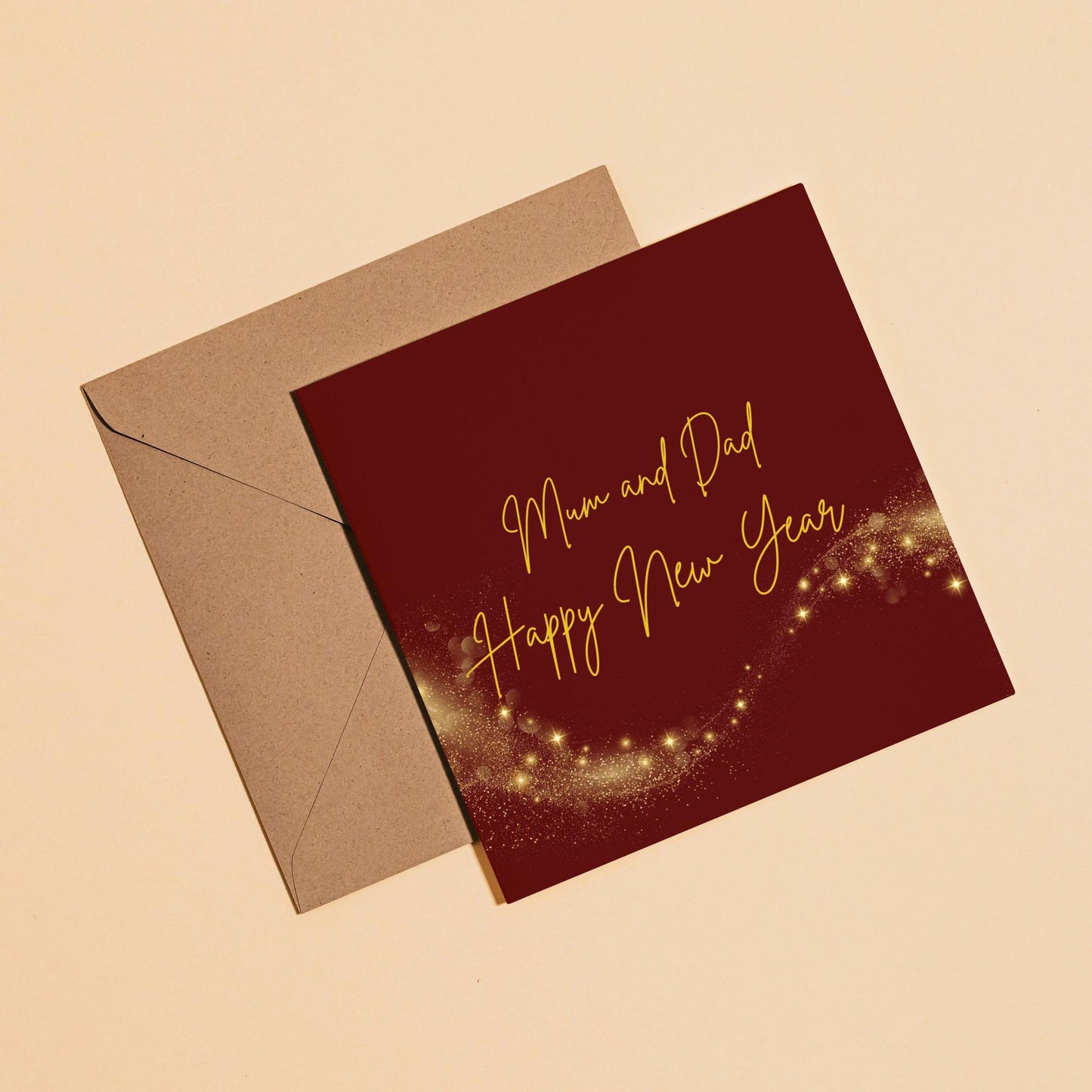 New Year Card | Mum and Dad Happy New Year Card 2025 | Red Gold New Year Card | Holiday 2025 Card | Digital Download Printable |