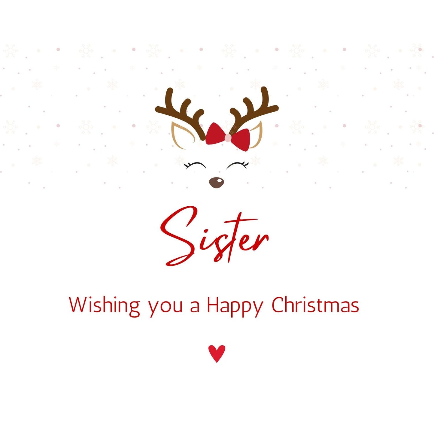 Christmas Card Sister | Merry Christmas Sister Card | Cute Gift Card For Her |