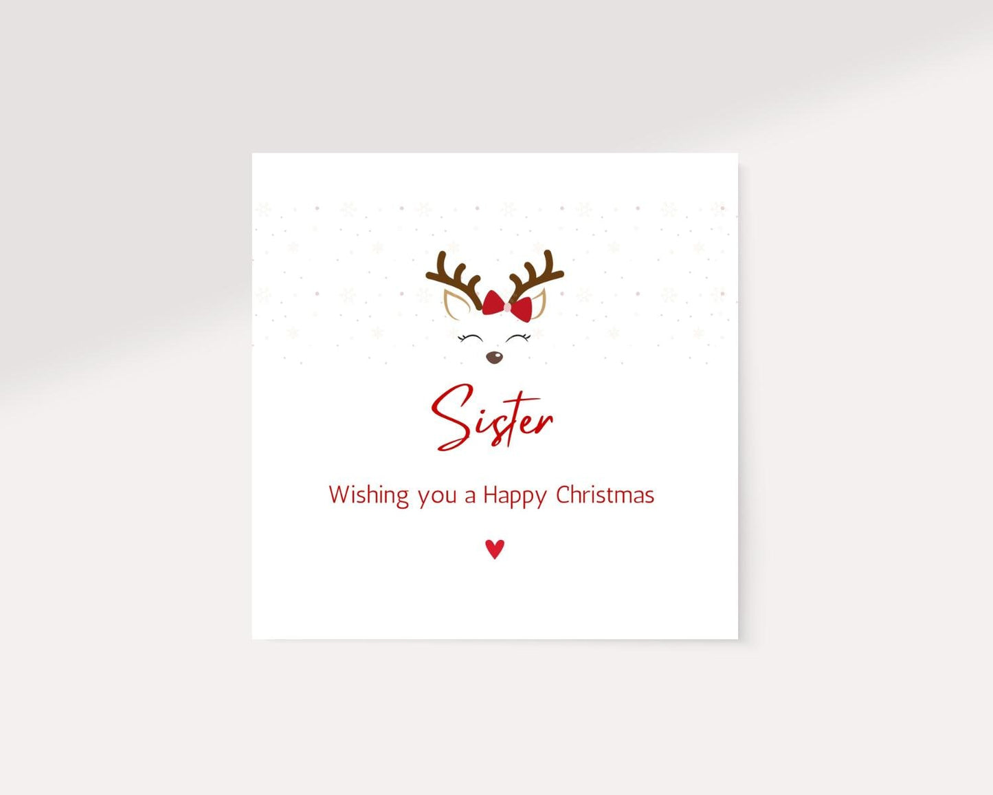 Christmas Card Sister | Merry Christmas Sister Card | Cute Gift Card For Her |