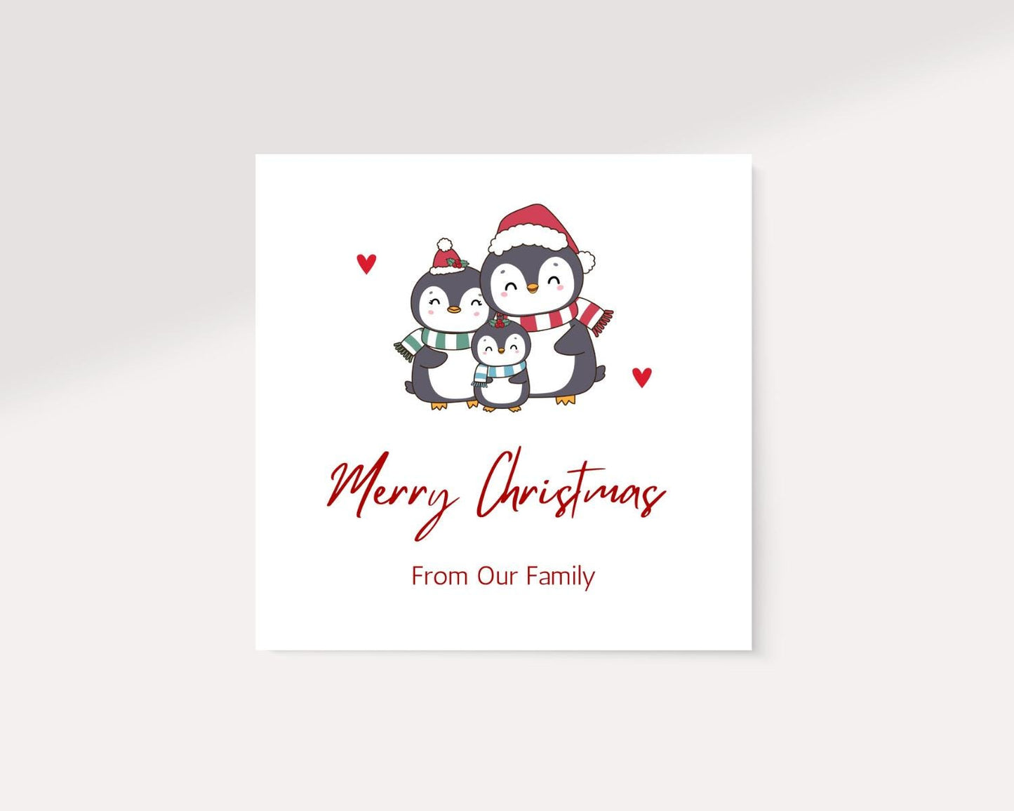 Family Christmas Card | Merry Christmas Message Cute | Digital Download Printable