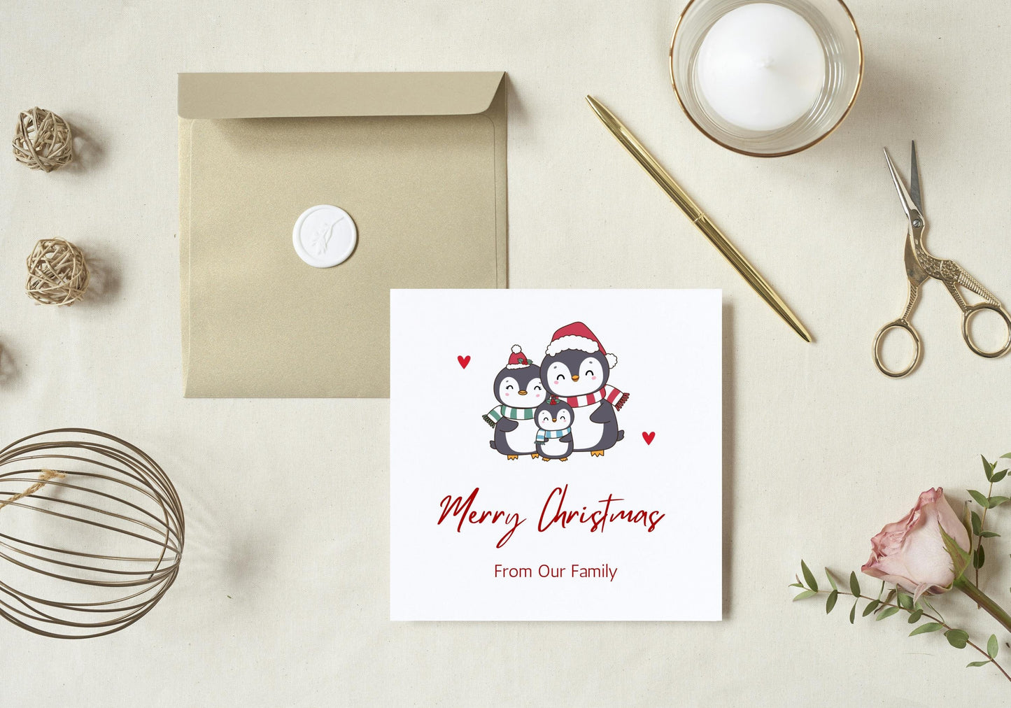 Family Christmas Card | Merry Christmas Message Cute | Digital Download Printable